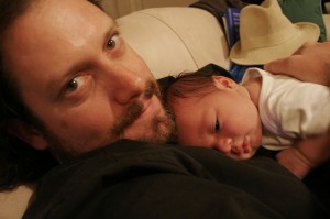 spencer-7 Daddy holding Spencer on chest